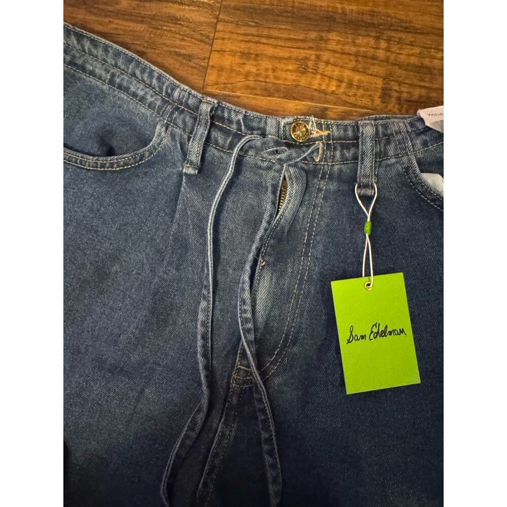 Sam Edelman Womens Blue Medium Wash Pocket Denim Wide-Leg Jeans Size 31 - Picture 2 of 8